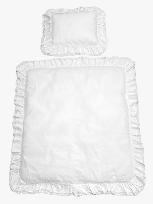 Mini Dreams Bettwäsche Vintage Rüsche Babybett, Weiß