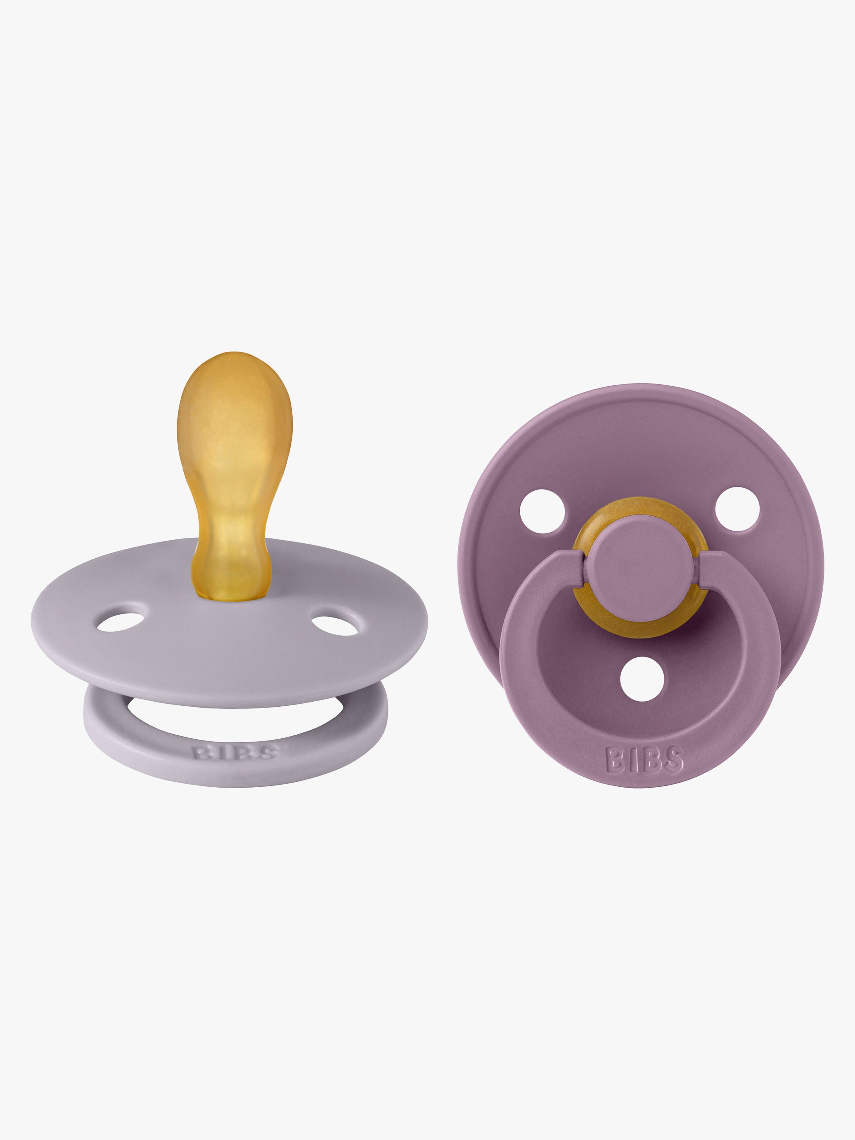BIBS Colour Schnuller 2er-Pack Latex Größe 2, Fossil Grey/Mauve