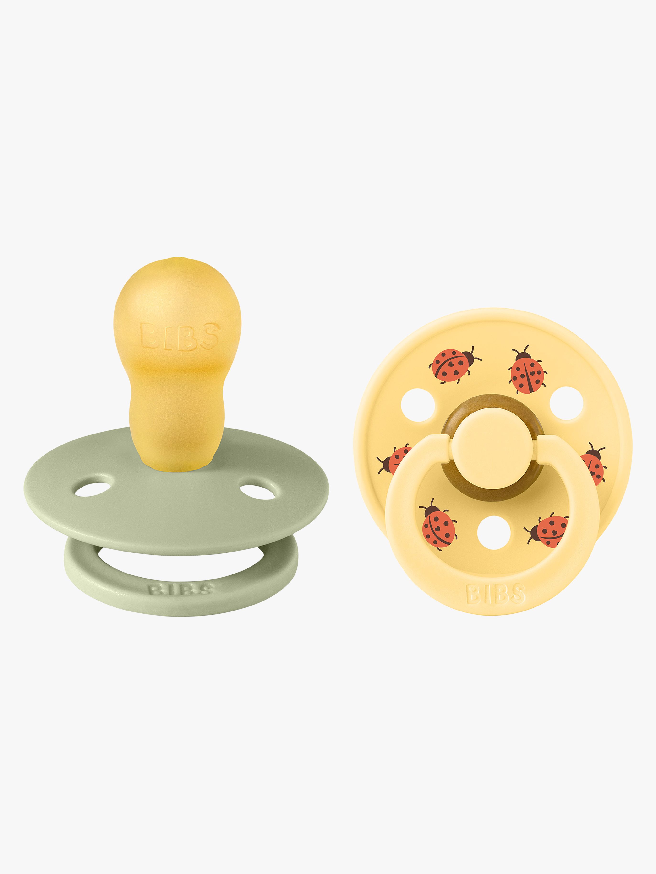 BIBS Studio Colour Ladybug Schnuller 2er-Pack Latex Größe 3, Sage