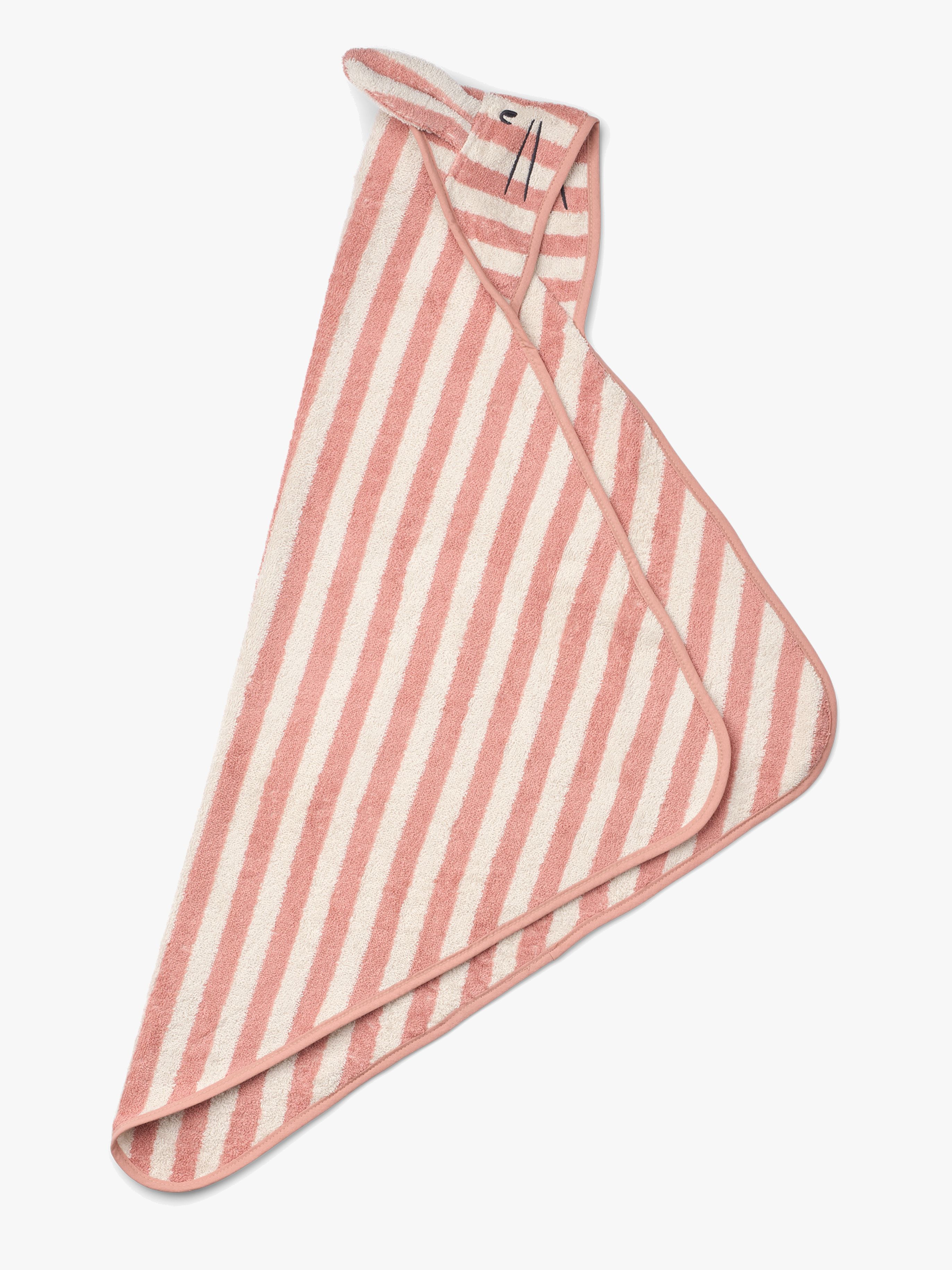 LIEWOOD Albert Handtuch mit Kapuze, Coral Blush/Creme de la Creme