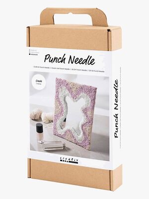 Creativ Company Bastelset Stickerei Spiegel mit Pastellfarben