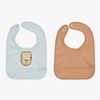 OYOY Lobo Löwe Lätzchen 2er-Pack, Caramel/Ice Blue