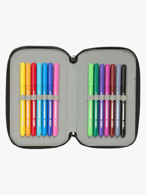 Marvel Avengers Gefülltes Dreifach-Federmäppchen 37 Teile, Blau