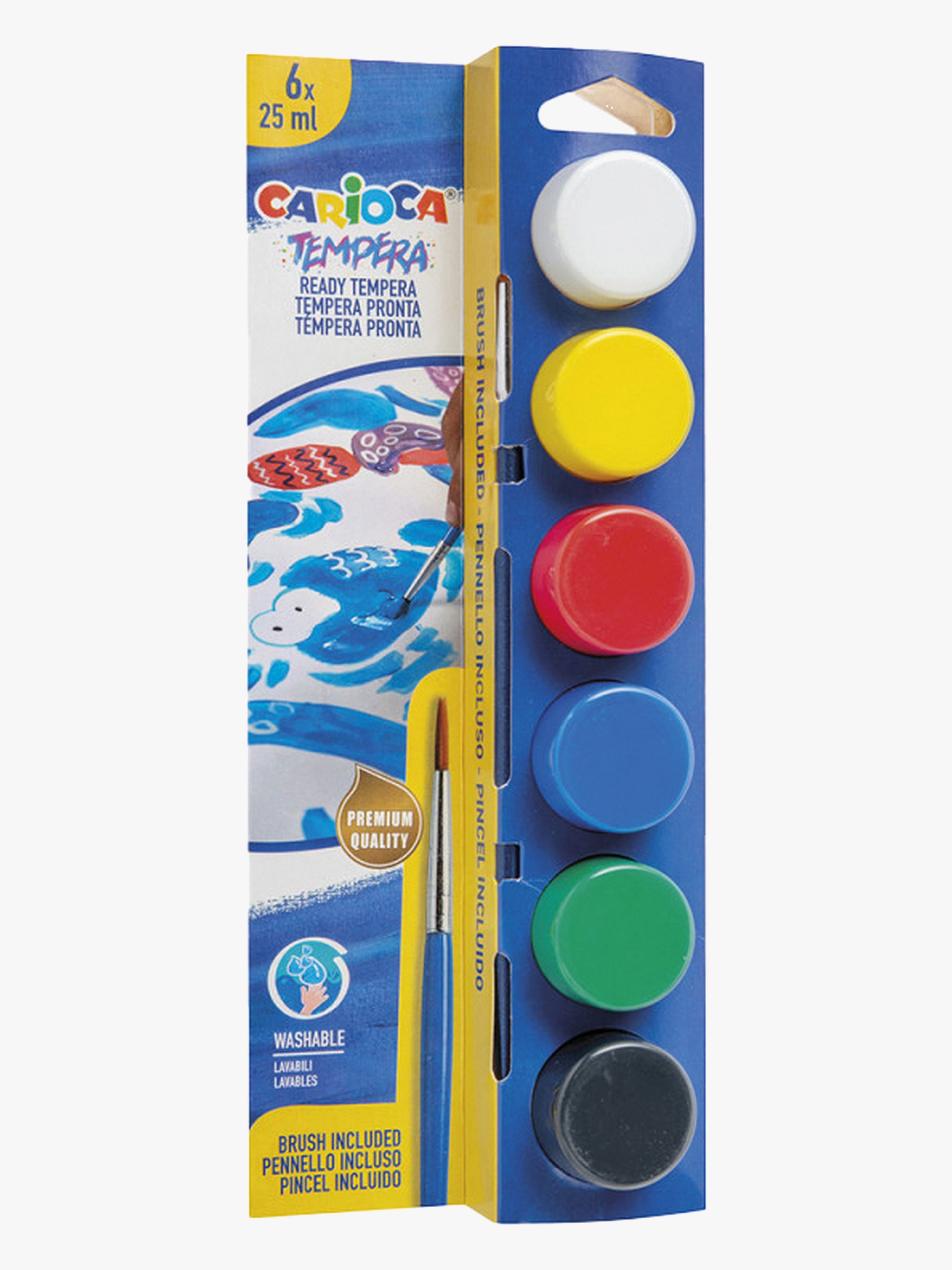 Carioca Tempera-Farbe 6 x 25 ml Klassische Farben