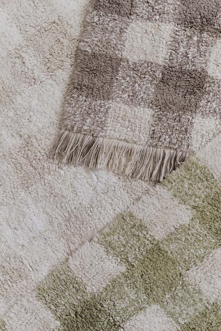 LorenaCanals Waschbar Vichy Teppich 90x120 cm, Ivory