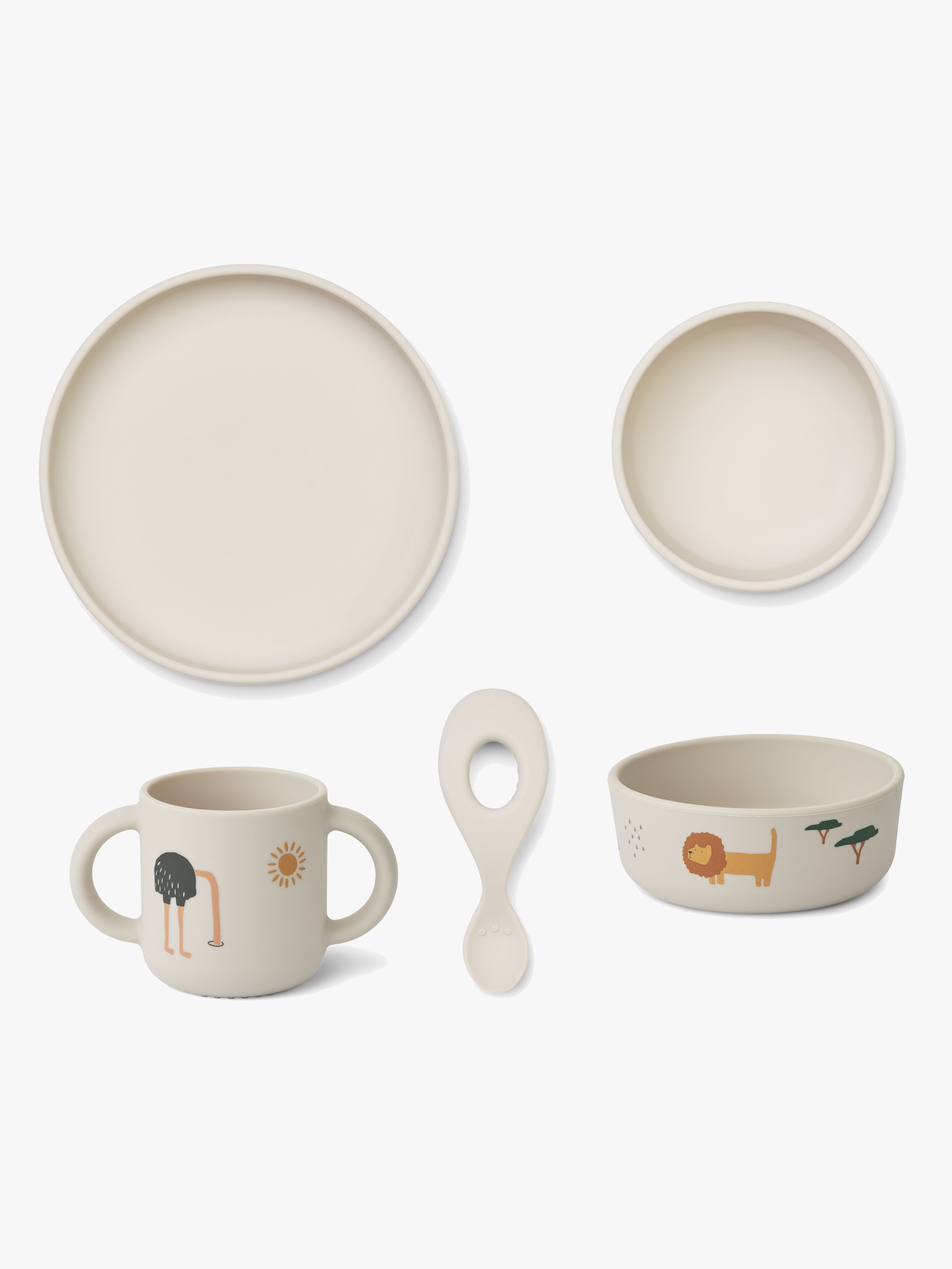 Vivi Gemustertes Geschirr-Set Silikon, Safari Sandy Mix