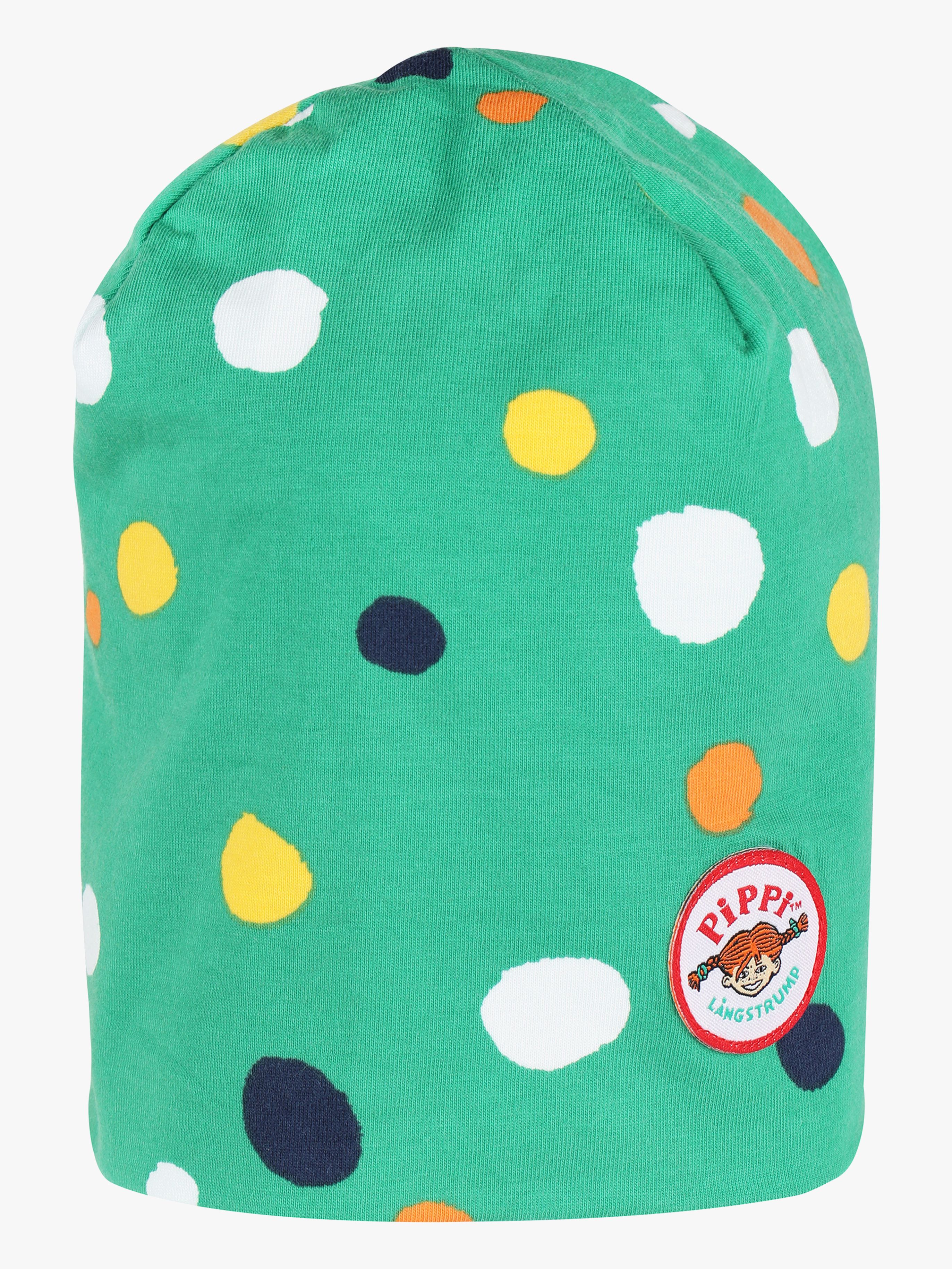 Pippi Langstrumpf Gepunktet Mütze, Grün, 42–44