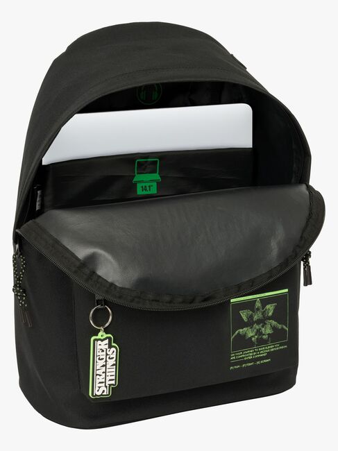 Stranger Things Laptop 14,1" Rucksack, Schwarz/Grün