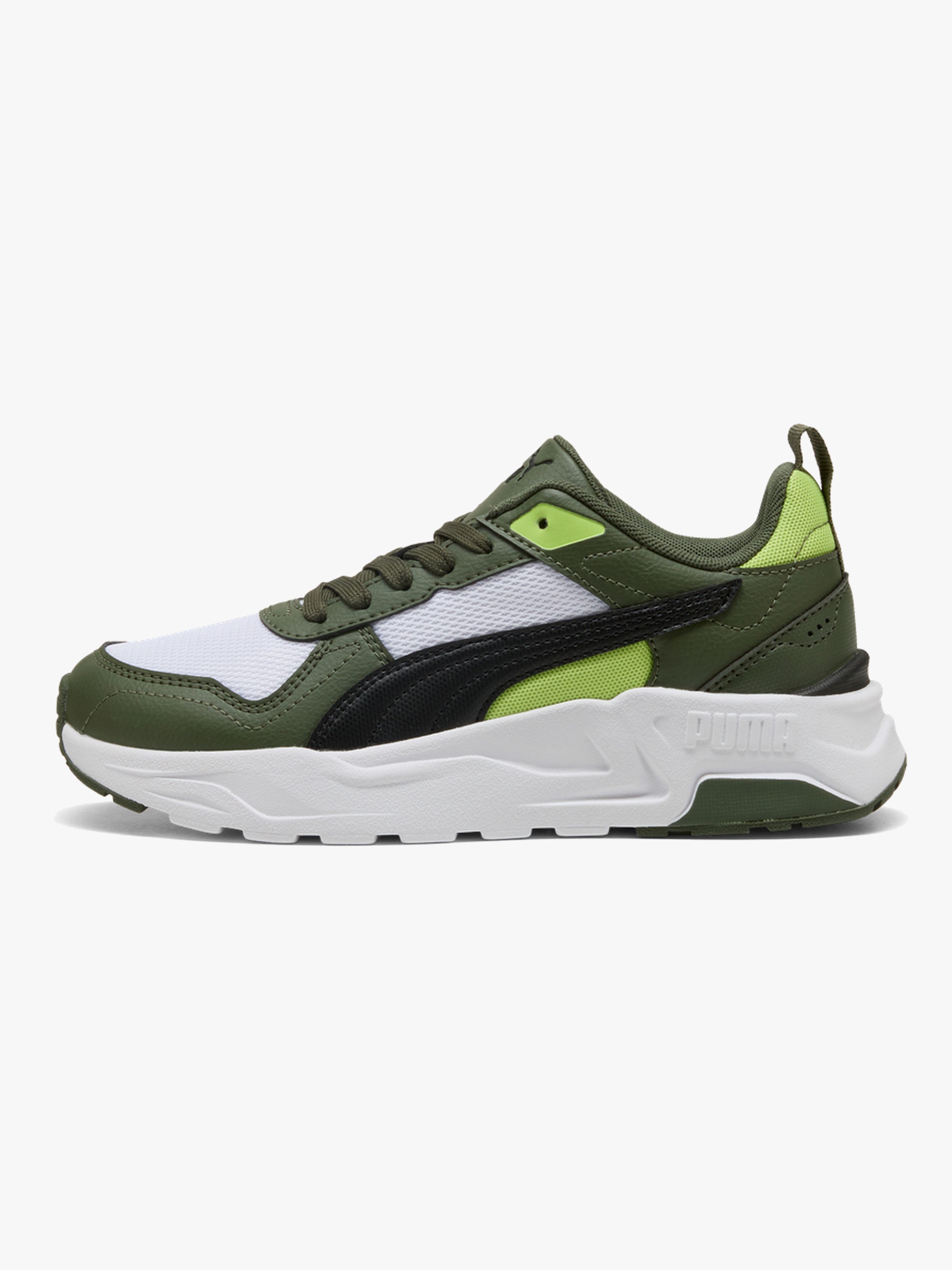 Puma Trinity 2 LT Jr Kinder Sneaker, White/Moss Veil, 38, Kinderschuhe