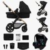 Kinderkraft MOOV 2 3-in-1 Kombikinderwagen, Pure Black