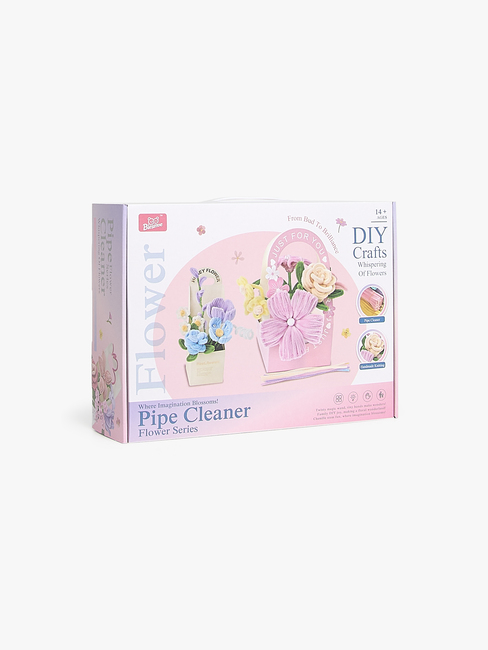 Fippla DIY-Set Blumenstrauß mit Pfeifenreinigern 18 Teile, Rosa