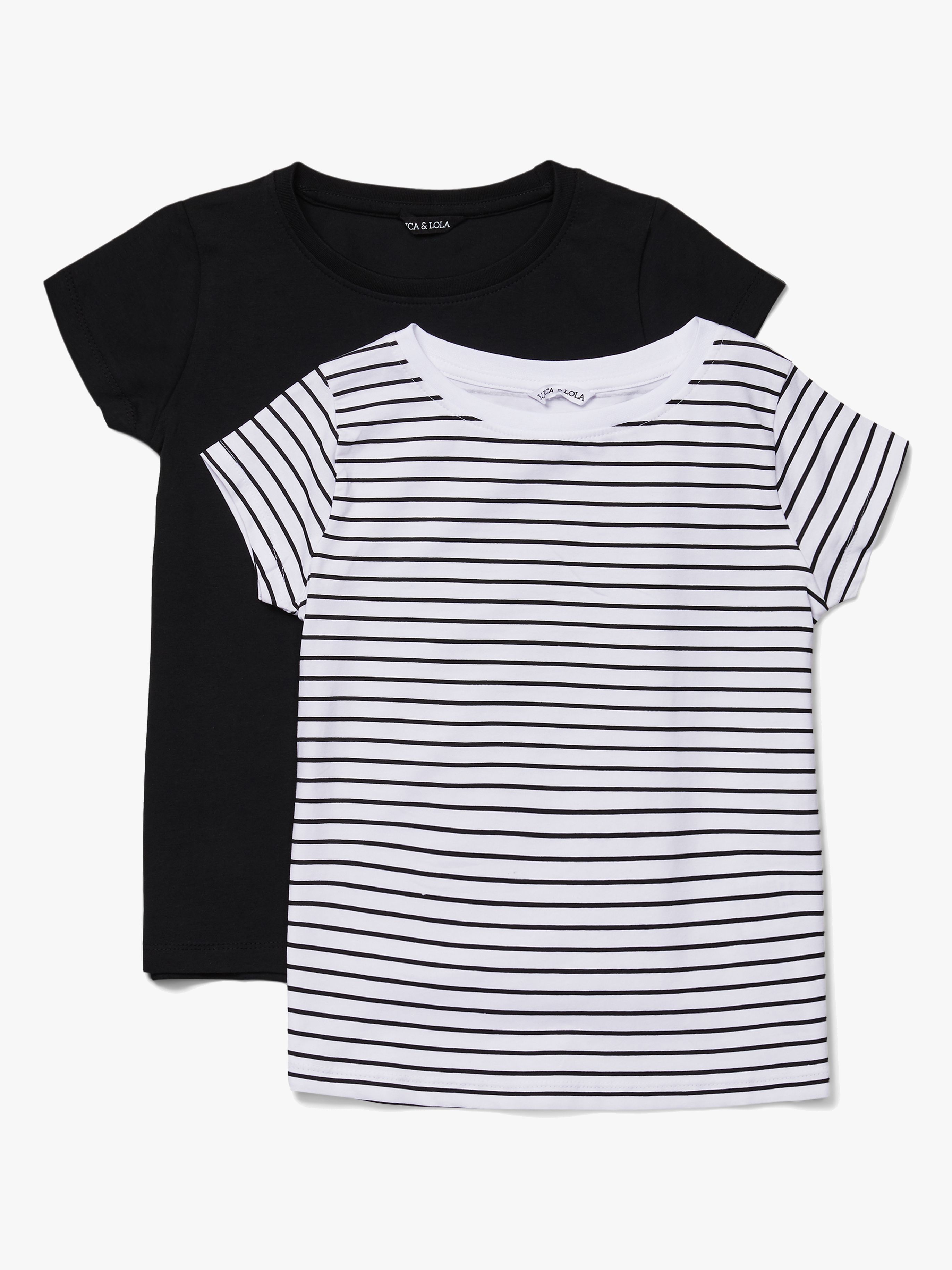 Luca &  Lola Fanny Top 2er-Pack, Black/Stripes 134-140