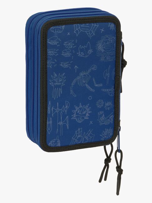 Drachenzähmen leicht gemacht  Gefüllt Dreifach-Federmäppchen 37 Teile, Blau