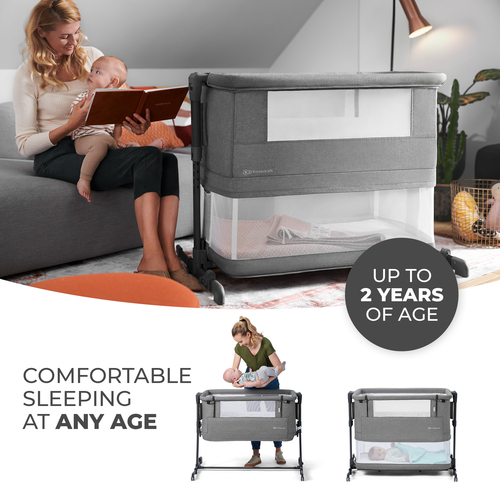 Kinderkraft NESTE GROW Beistellbett, Hellgrau