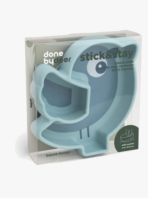 Done By Deer Stick & Stay Silikonteller Birdee, Blue