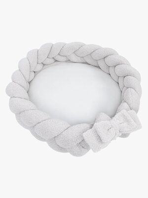 MeowBaby Bearly Babynest mit geflochtenem Schutz & Spielteppich, Offwhite