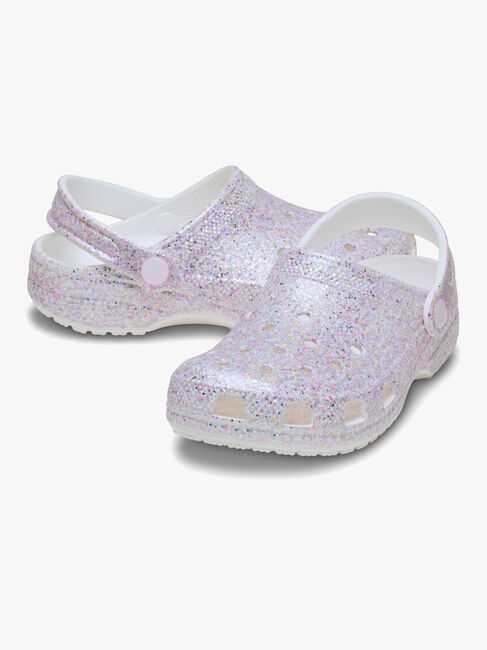 Crocs Classic Fantasy Glitter Pantoffeln, Weiß