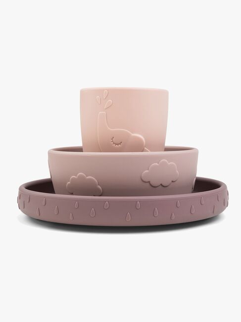 Done By Deer Stick & Stay Geschirr-Set Deer Friends, Powder