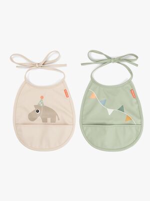 Done By Deer Celebration Tiny Pocket Lätzchen 2er-Pack, Sand