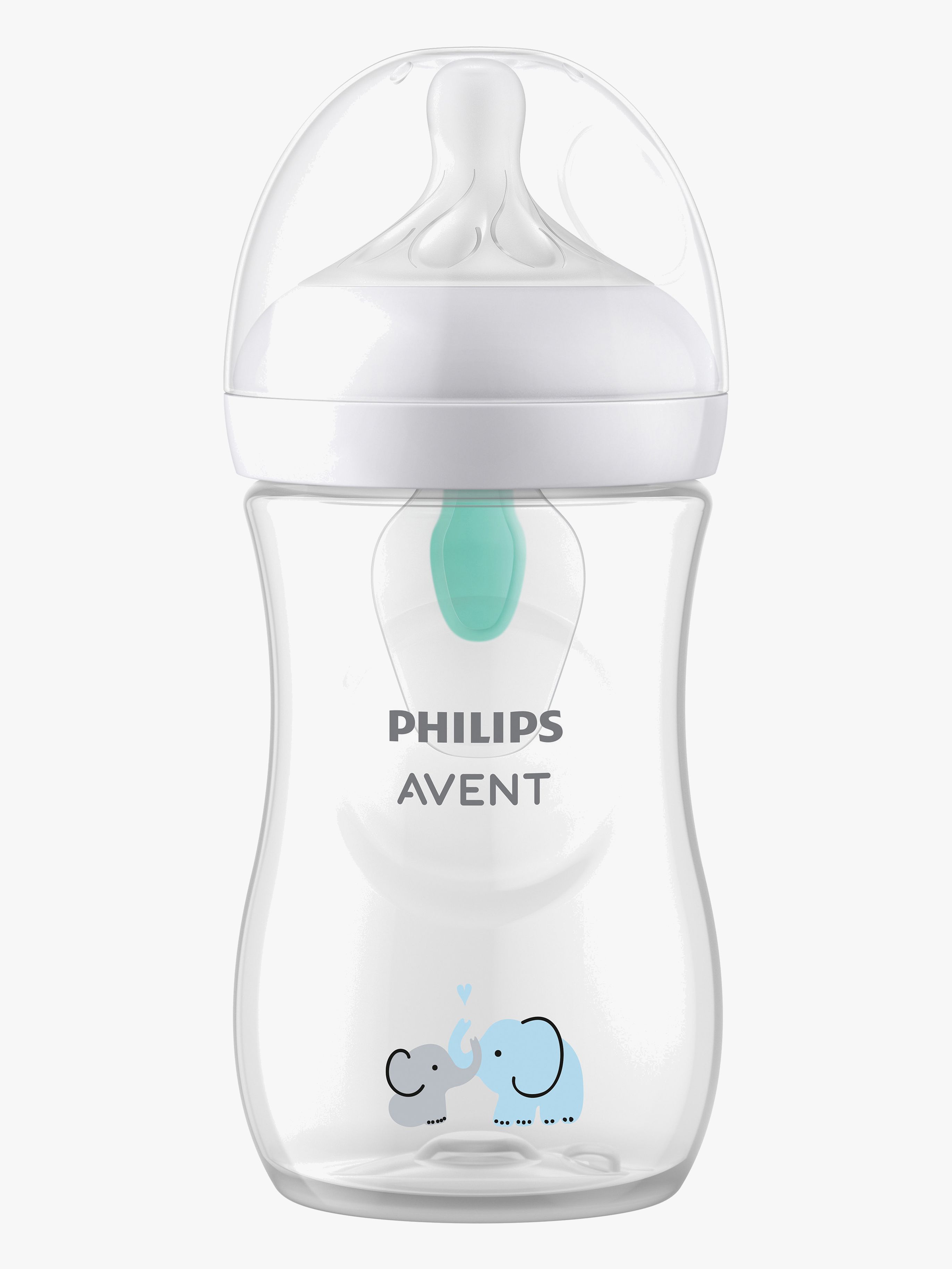 Philips Avent Natural Response Babyflasche 260 ml, Airfree, Elefant Deco