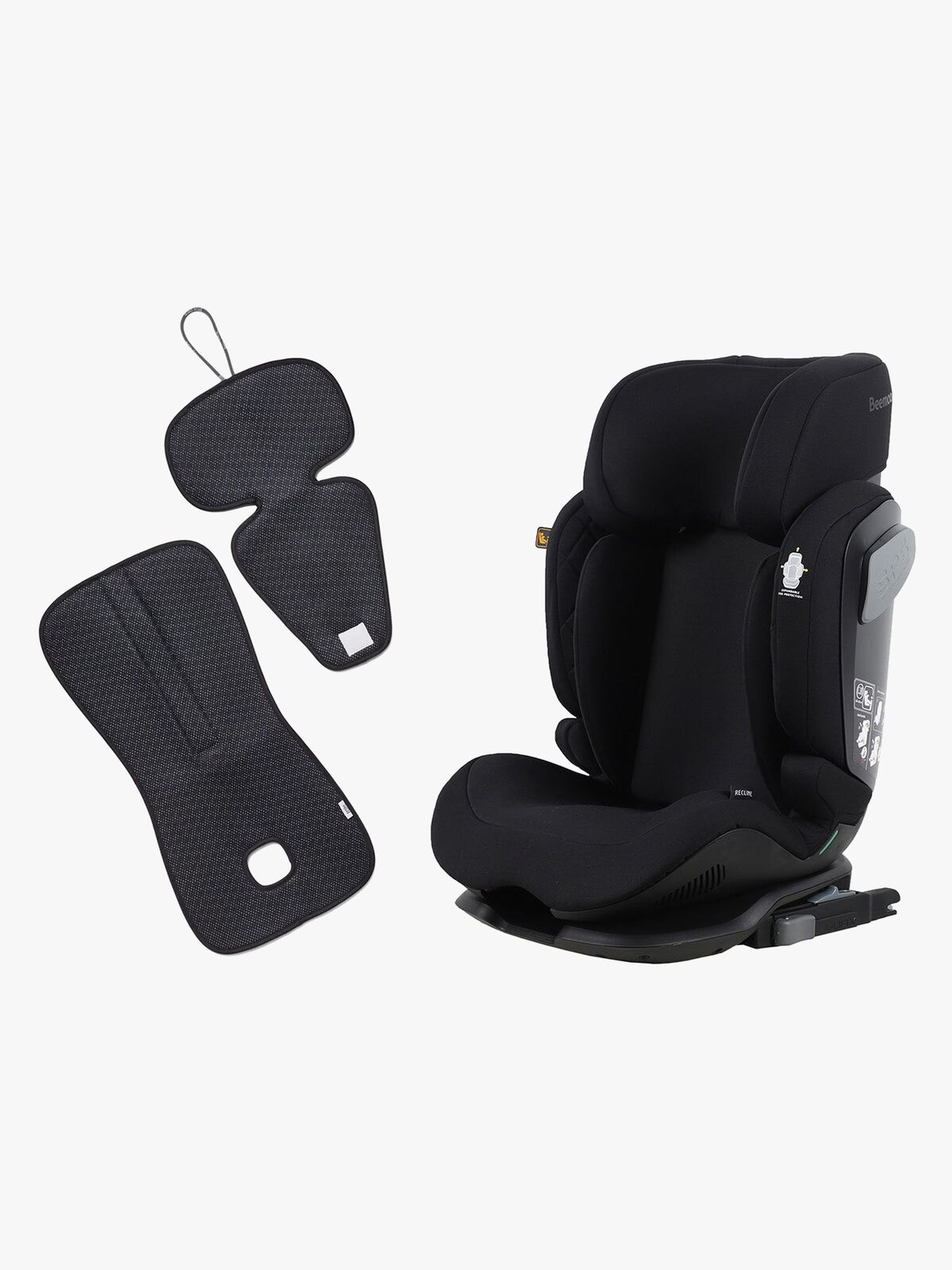 Beemoo Recline i-Size Kindersitz inkl. Ventilierendem Sitzpolster, Black Stone/Antracit