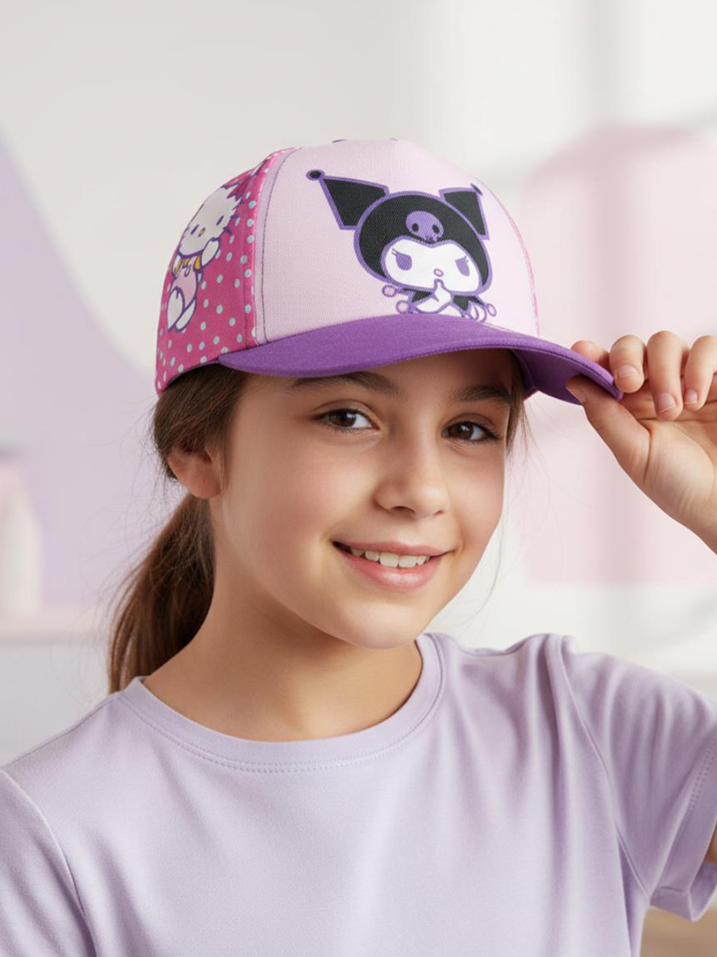 Hello Kitty Kuromi Kappe, Lila