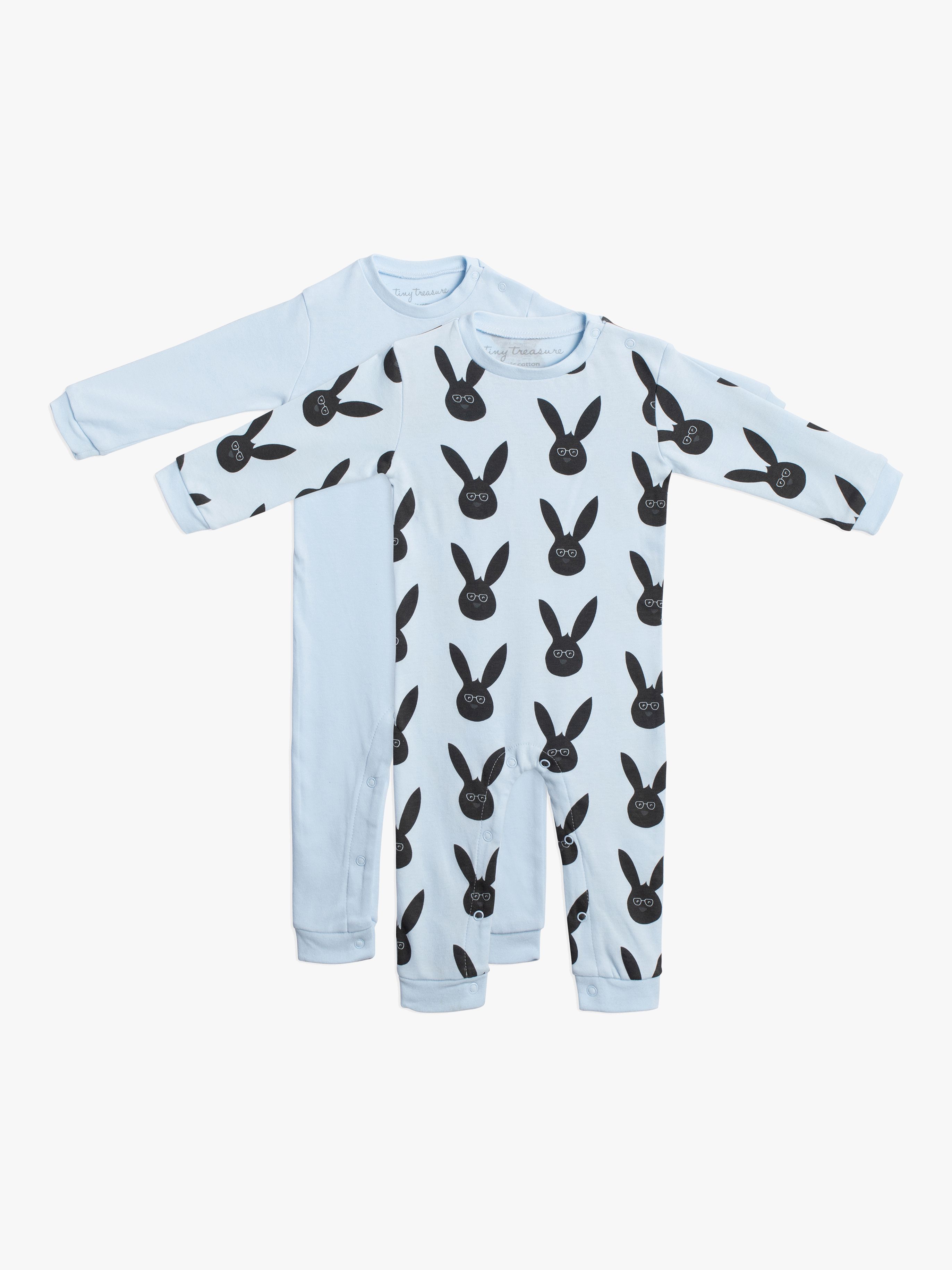 Tiny Treasure Maxime Jumpsuit 2er-Pack, Baby Blue 68