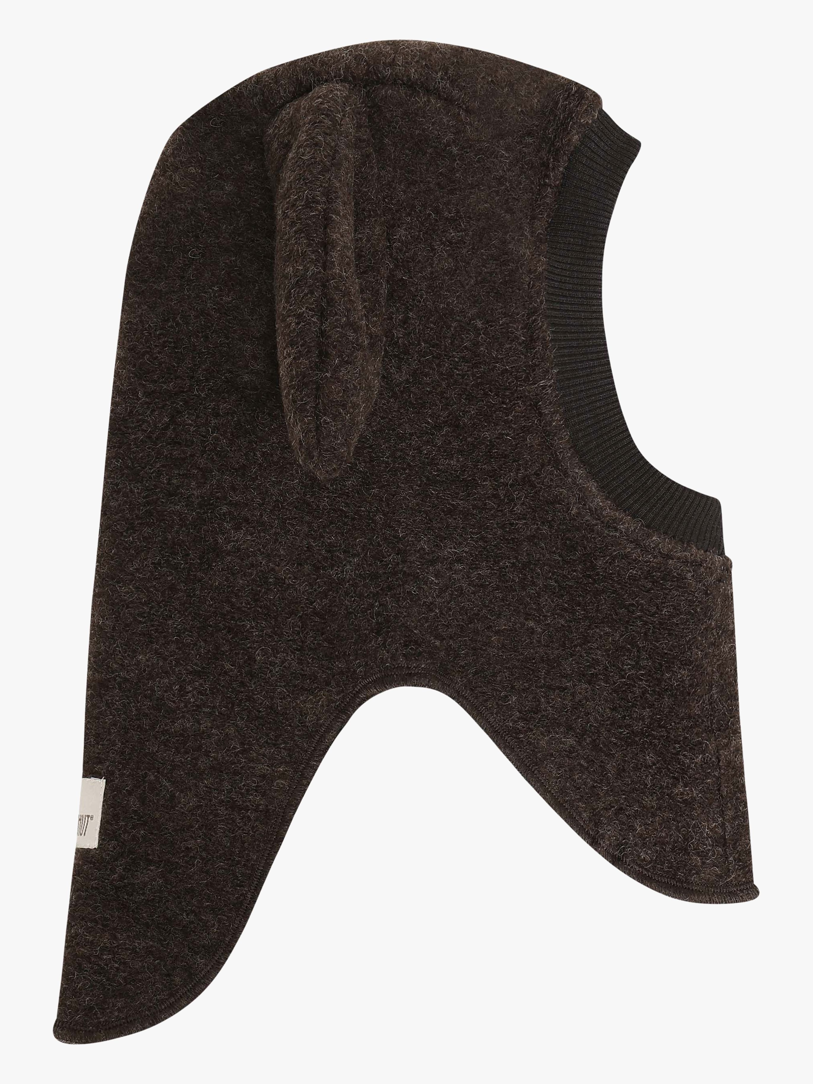 HUTTEliHUT Wollschlupfmütze Mit Ohren, Dark Brown Melange, 48