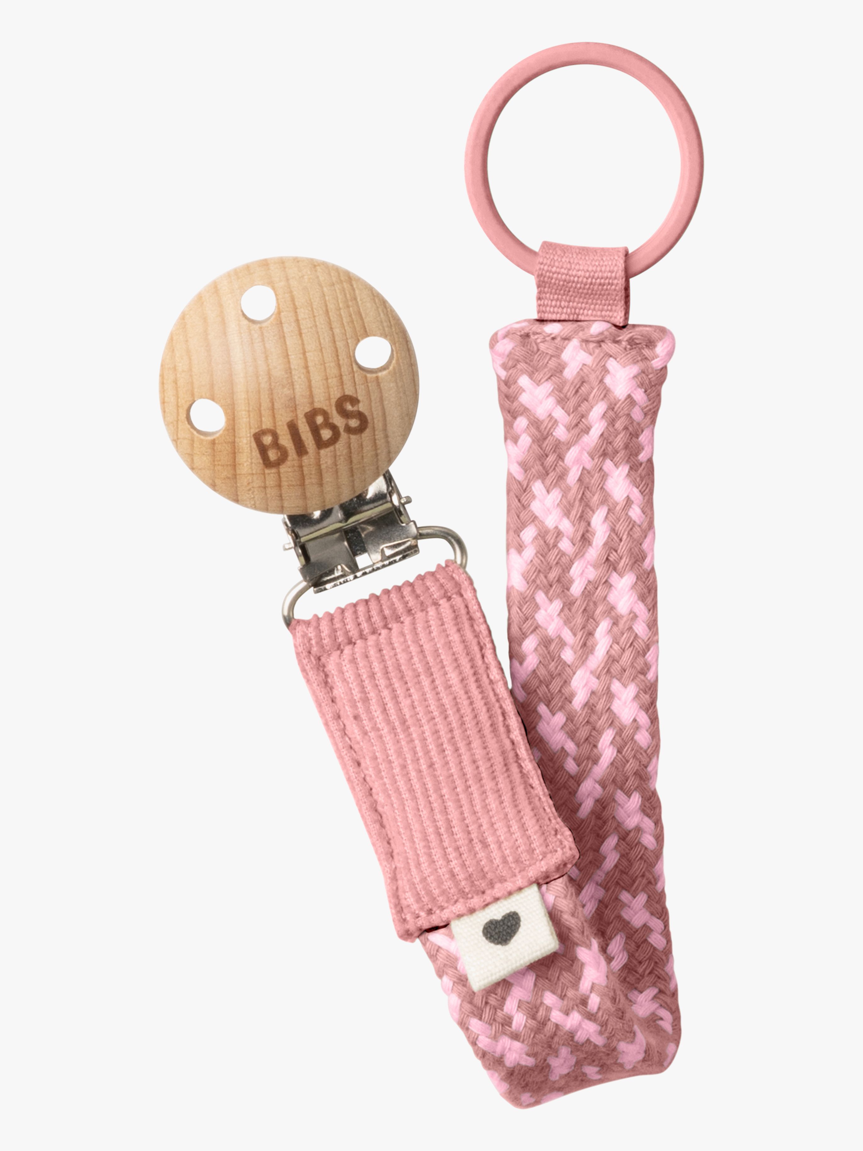 BIBS Braid Schnullerhalter, Dusty Pink/Baby Pink