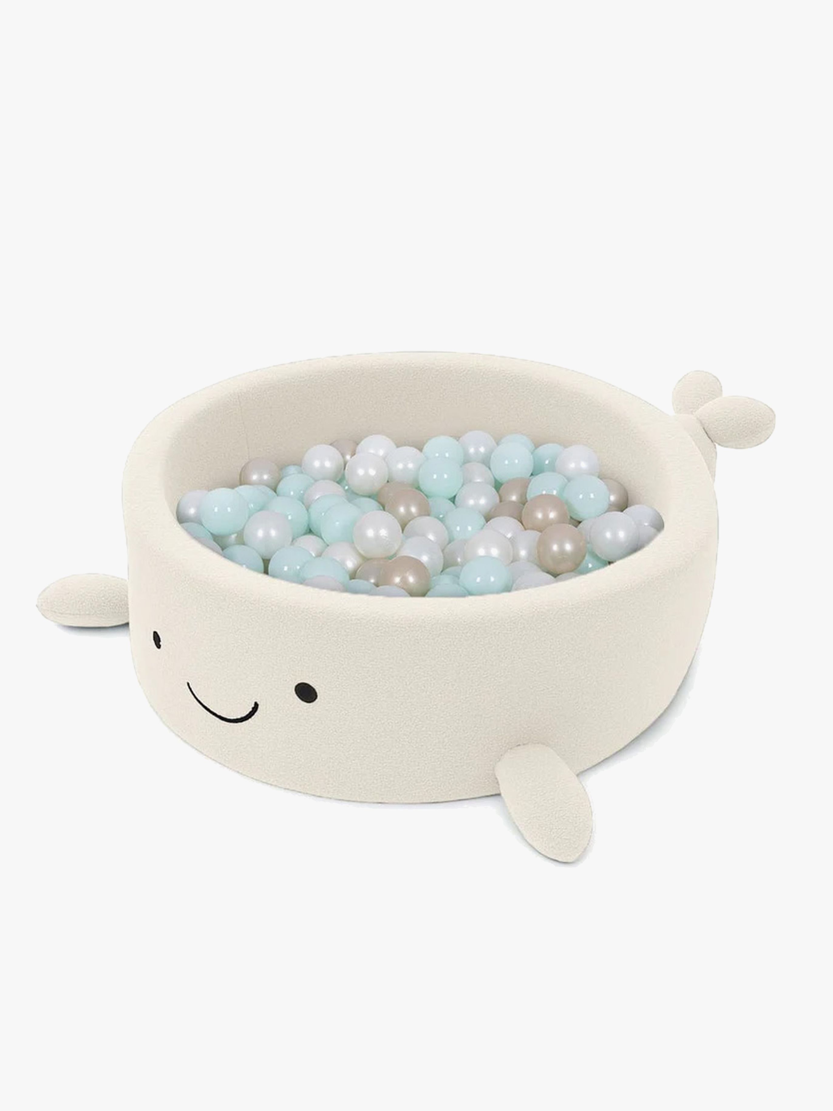 MeowBaby Boucle Whale Bällebad, Cheesecake Cream Beige