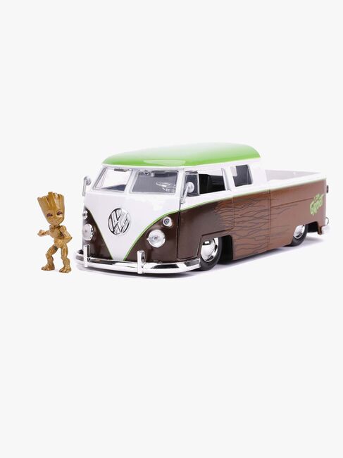 Jada Toys Marvel Auto mit Figur Groot & Volkswagen Kombi Pickup 1:24
