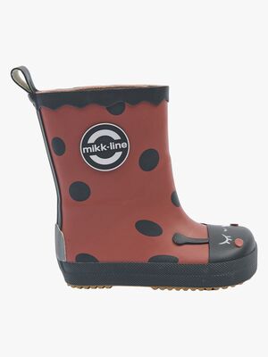 Mikk-Line Barefoot Ladybug Gummistiefel, Henna