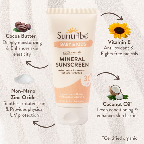 Suntribe Baby & Kids Natural Mineral Sonnencreme LSF 30, 100 ml