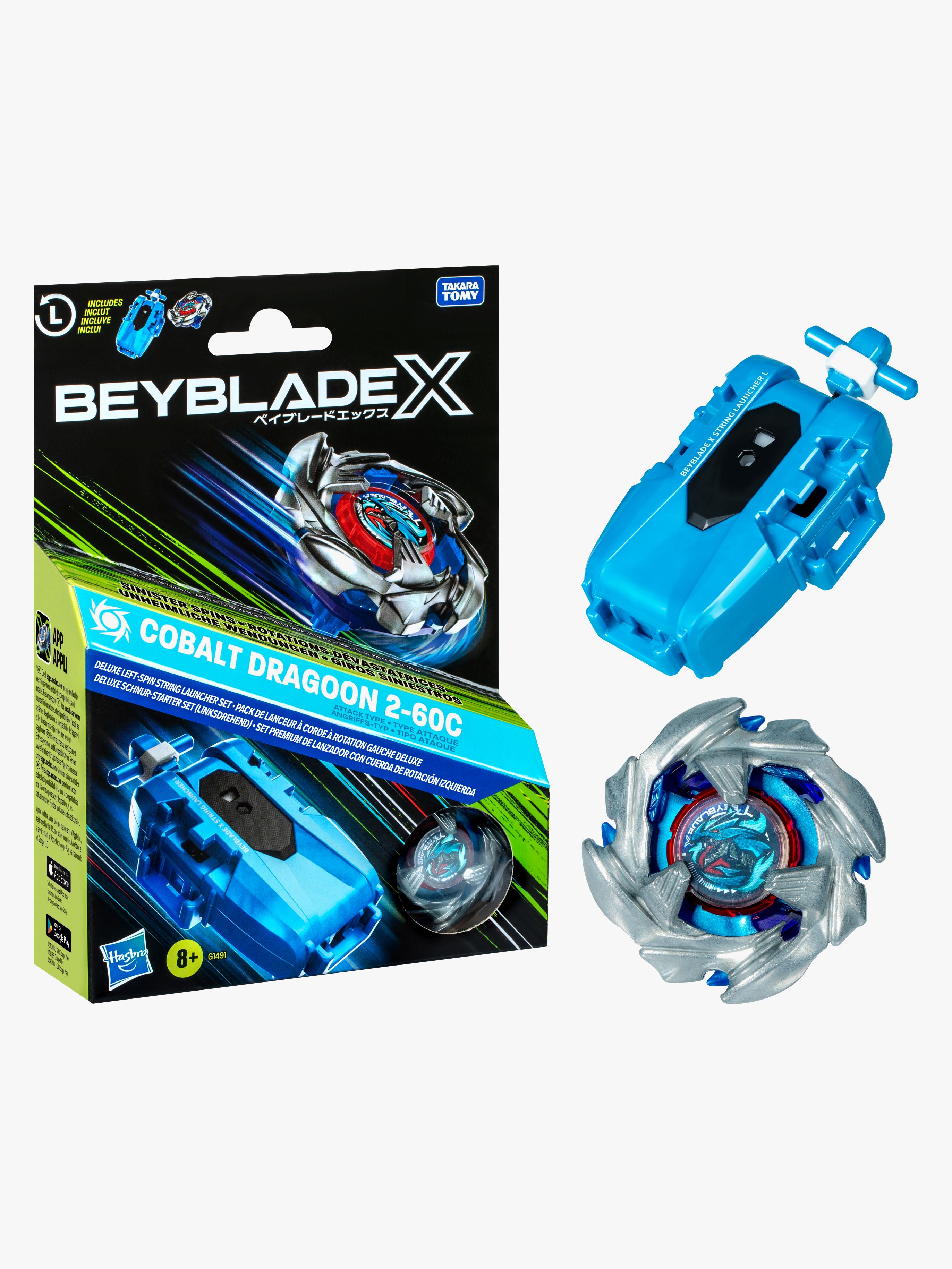Beyblade X Cobalt Dragoon 2-60C Launcher Set