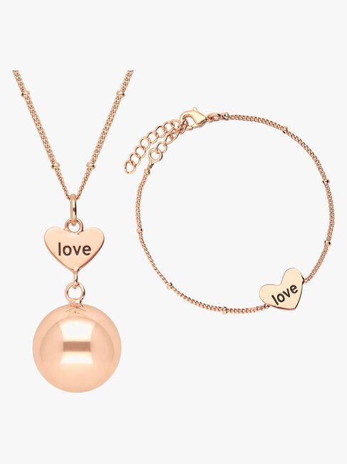 Bola Schwangerschaftskette mit Armband Love, Roségolden