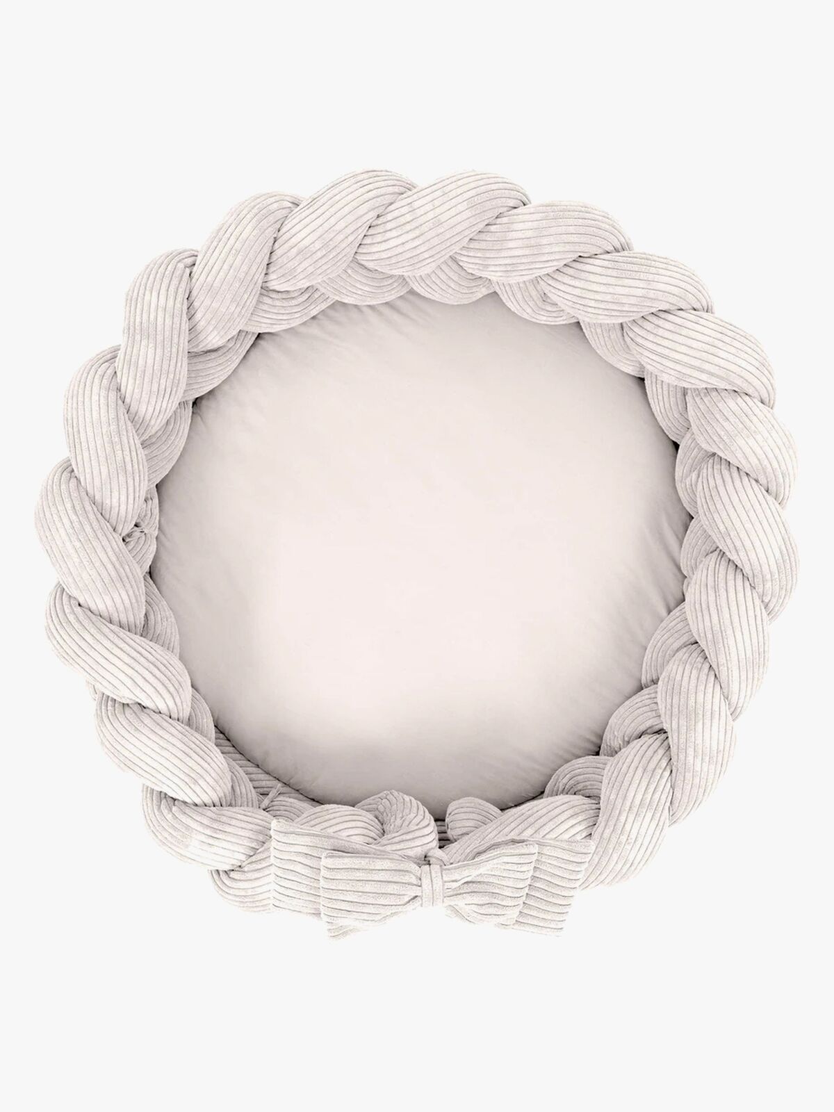 MeowBaby Aesthetic Babynest mit geflochtenem Schutz & Spielteppich, Ecru