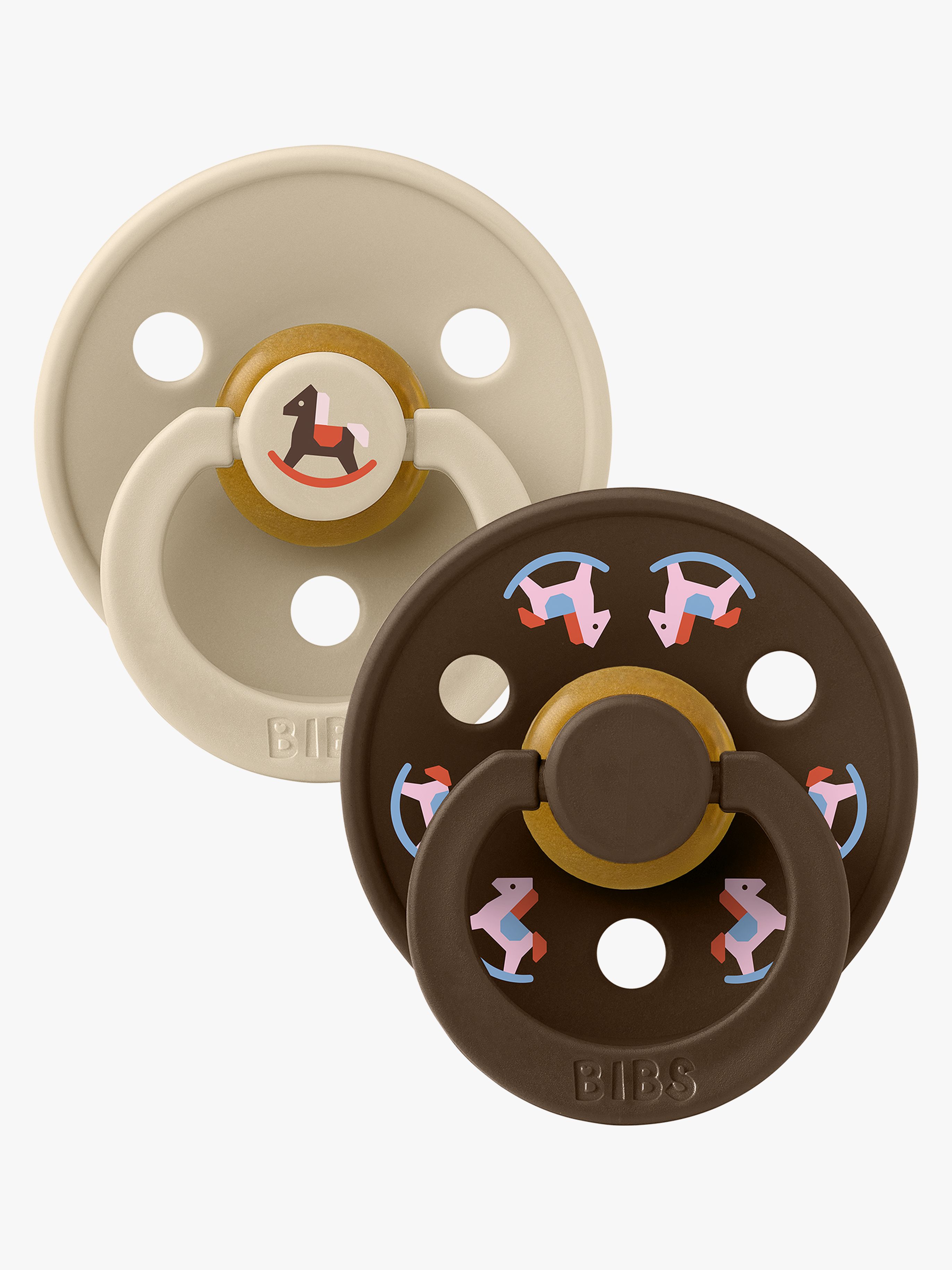 BIBS Colour Schnuller Holiday Horse 2er-Pack Latex Gr. 2, Vanilla/Mocha