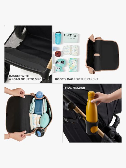 Kinderkraft MOOV 2 4-in-1 Kombikinderwagen, Pure Black