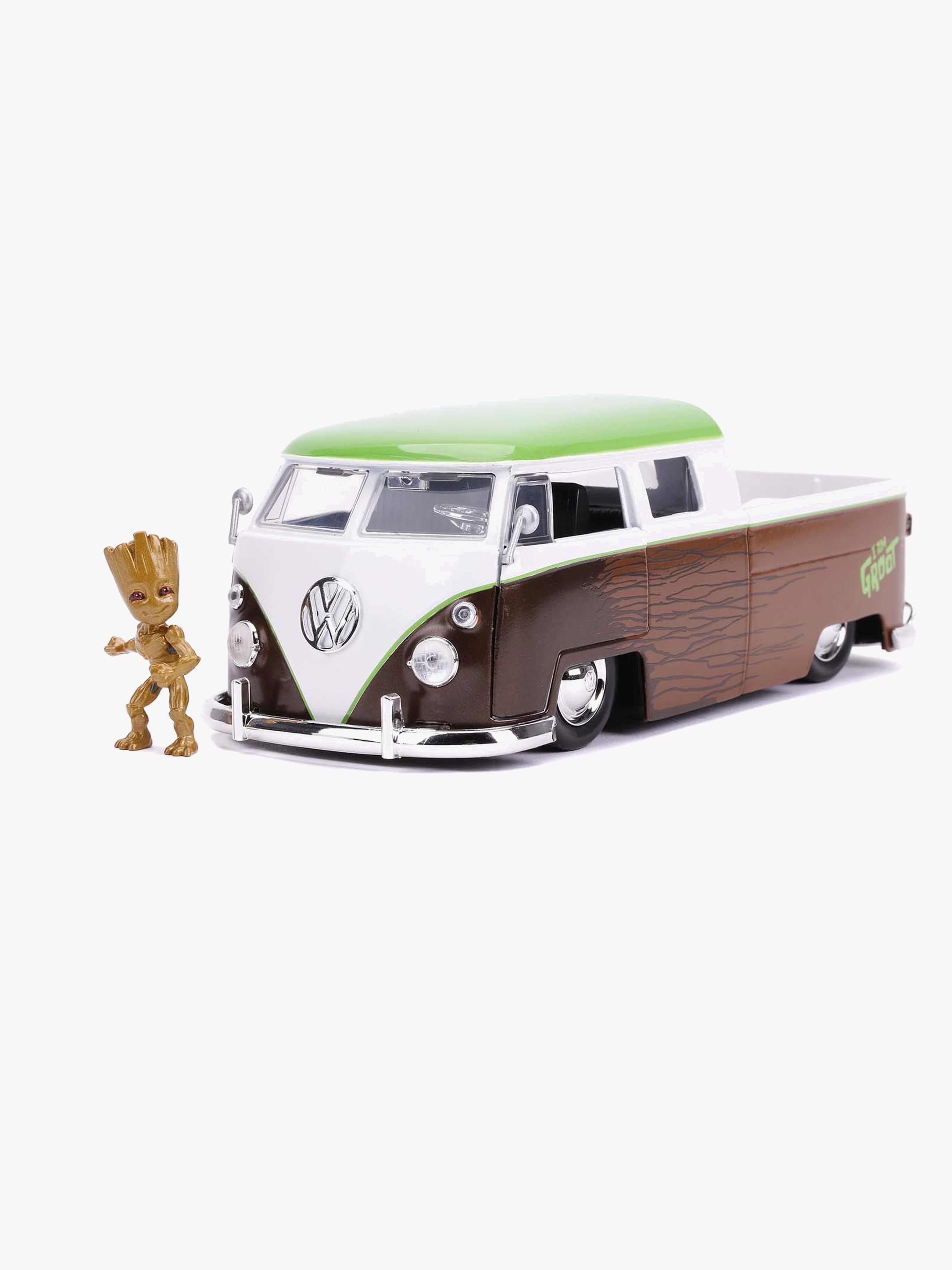 Marvel Auto mit Figur Groot & Volkswagen Kombi Pickup 1:24