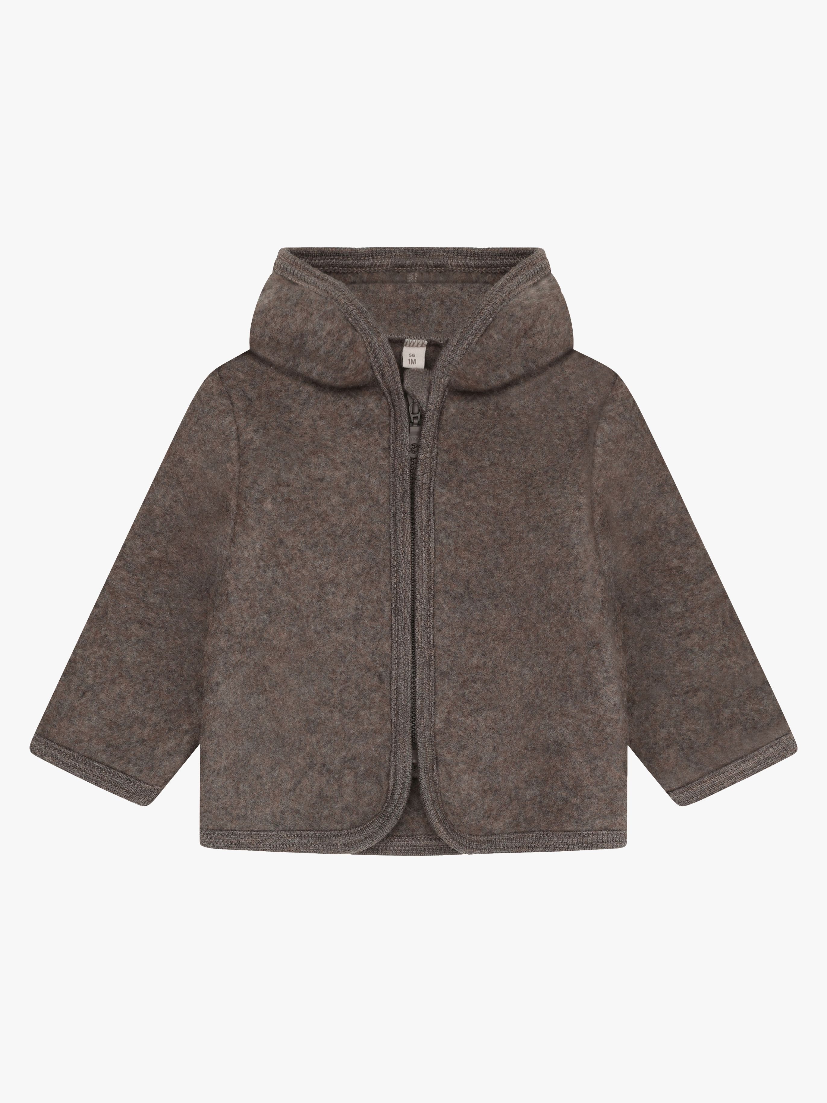Huttelihut Wollfilz-Jacke Merino mit Ohren, Brown Melange, 98