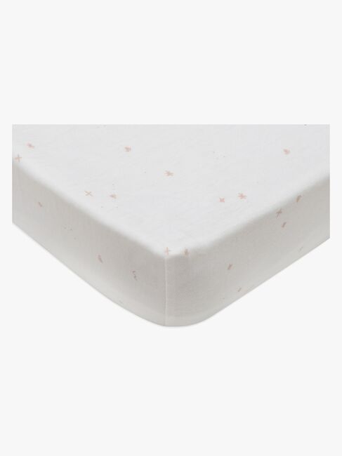 Jollein Spannbettlaken Twinkling 60x120 cm, Off White/Wild Rose