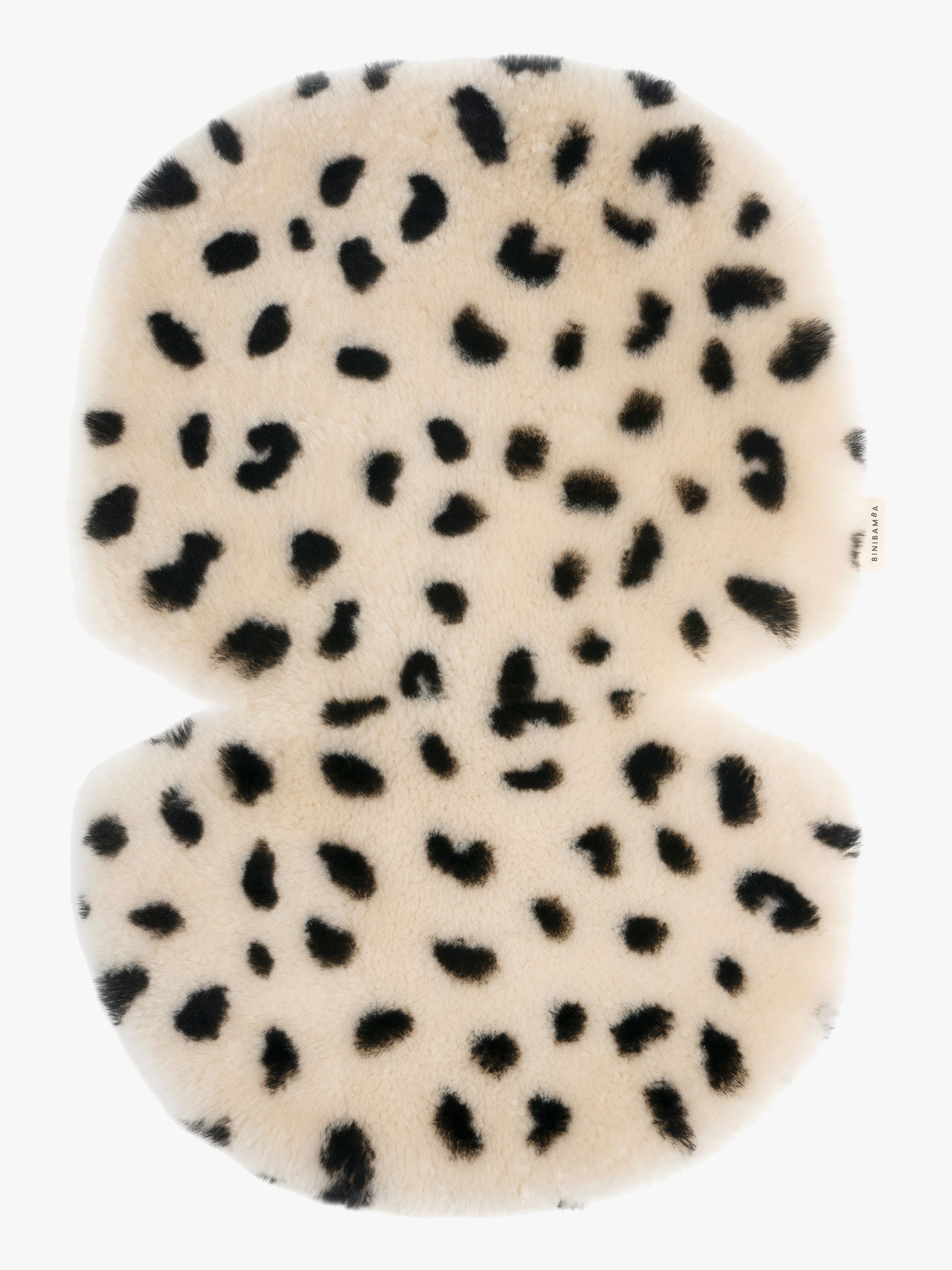 BINIBAMBA Sitzkissen Schafsfell, Leopard Peanut