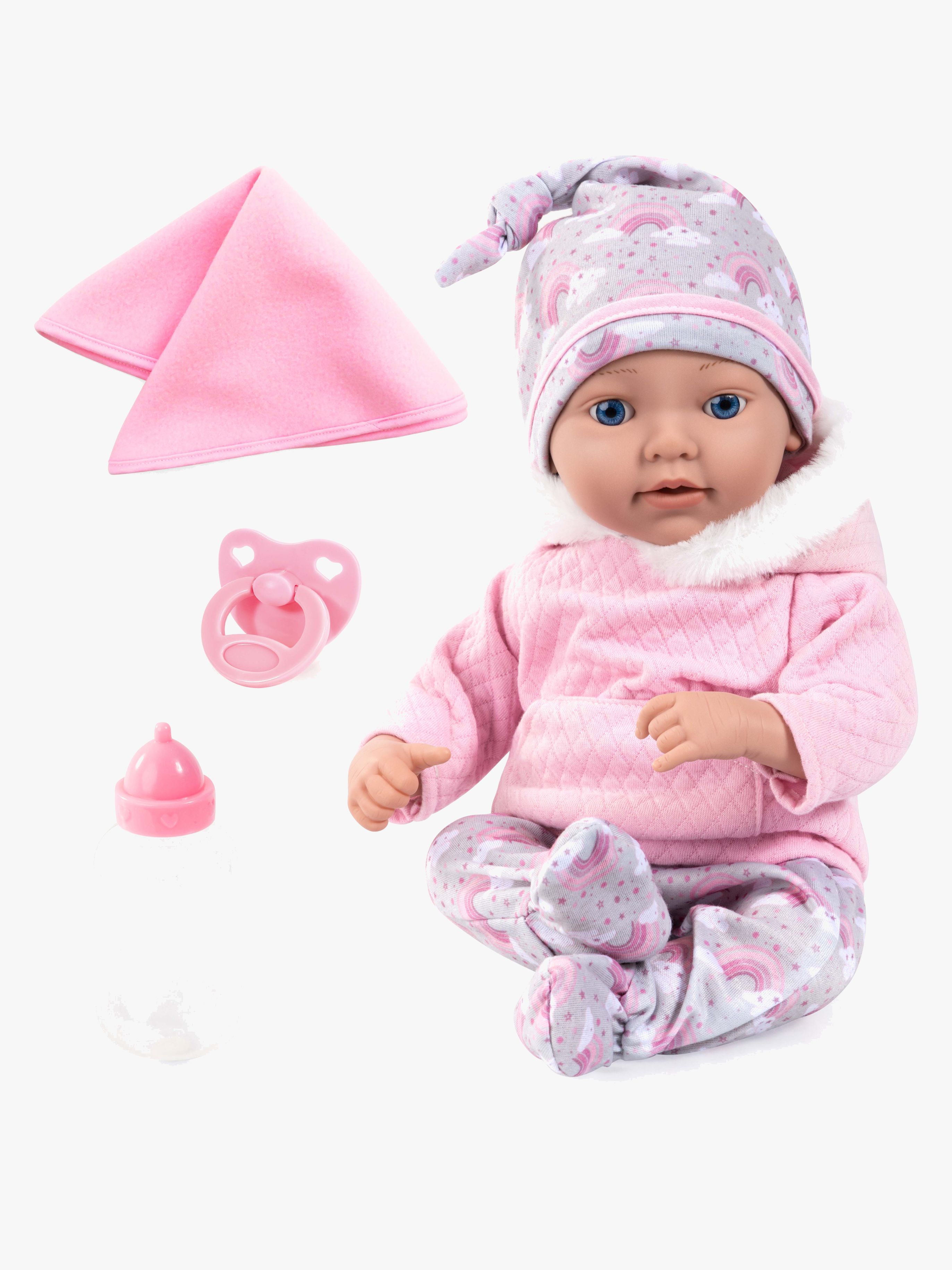 Bayer Design Reborn Baby Puppe mit Zubehör Regenbogen 38 cm
