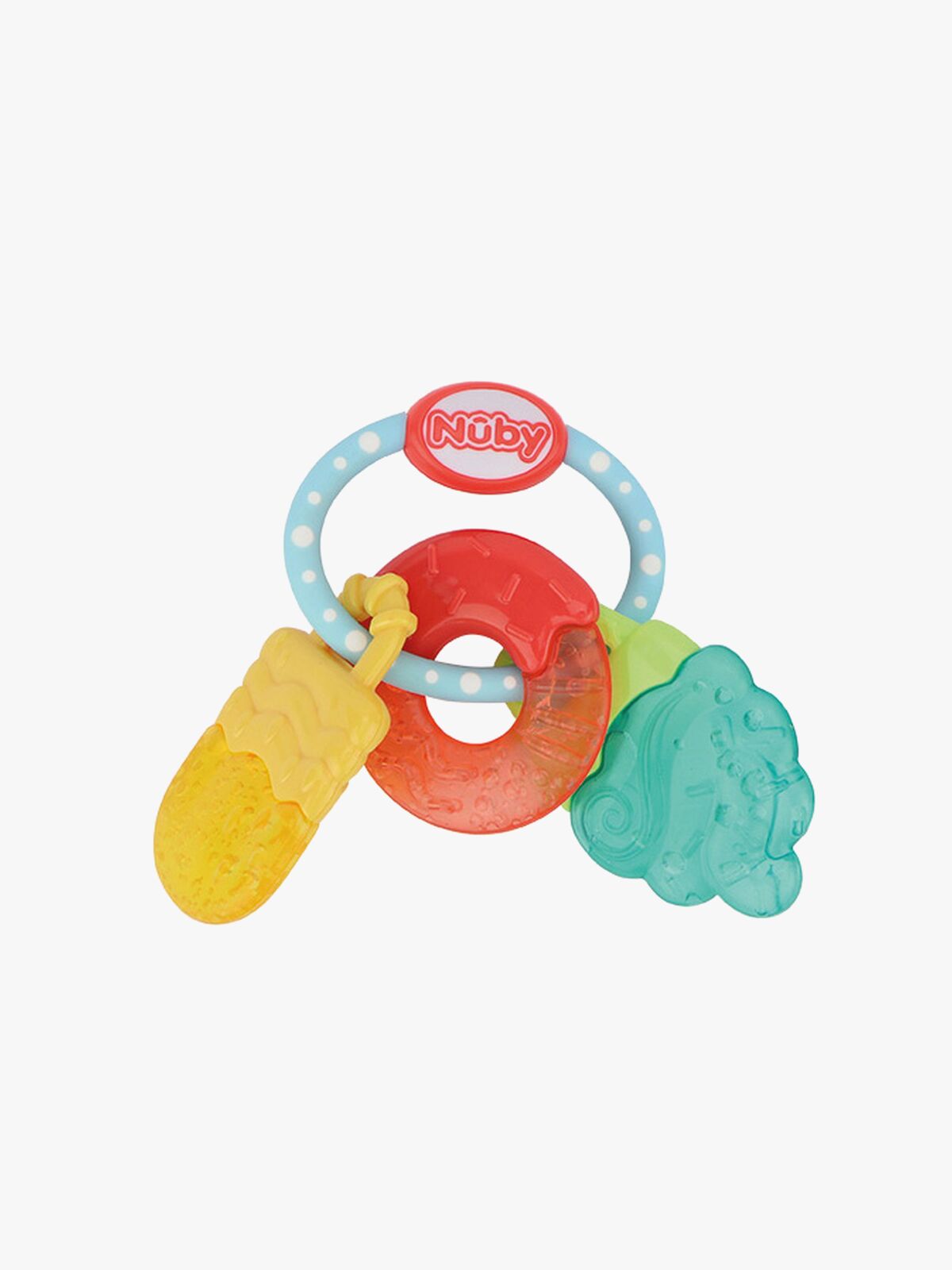 Nuby Icy Bite Sweets Beißring, Yellow/Turqoise/Red