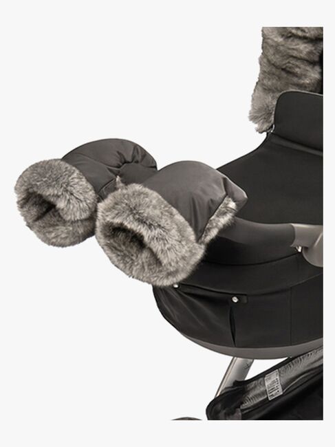 Tinkafu Kinderwagen-Fäustlinge, Grey Faux Fur