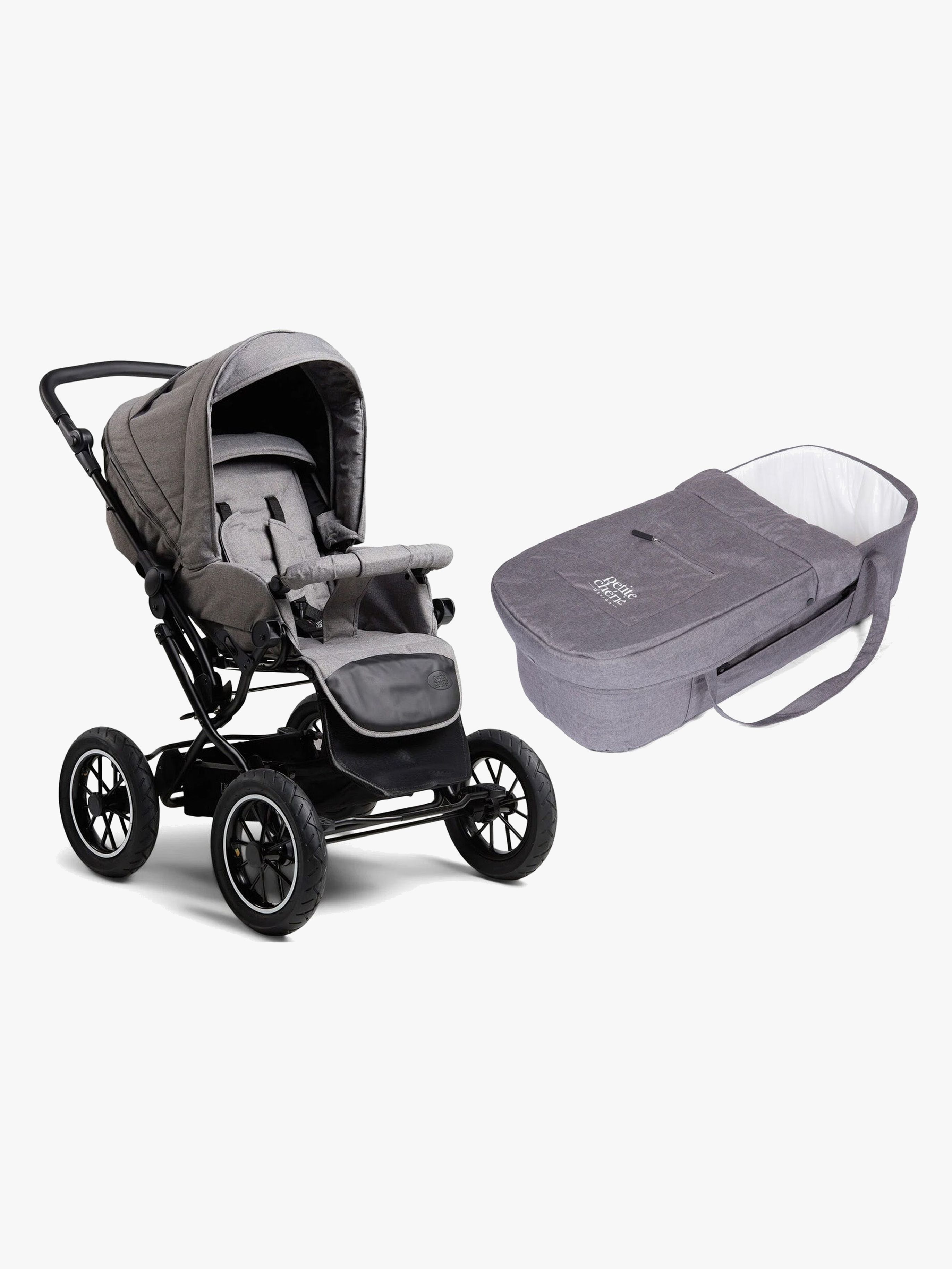 Petite Chérie Solide+ Kombikinderwagen, Dark Grey/Grey Melange