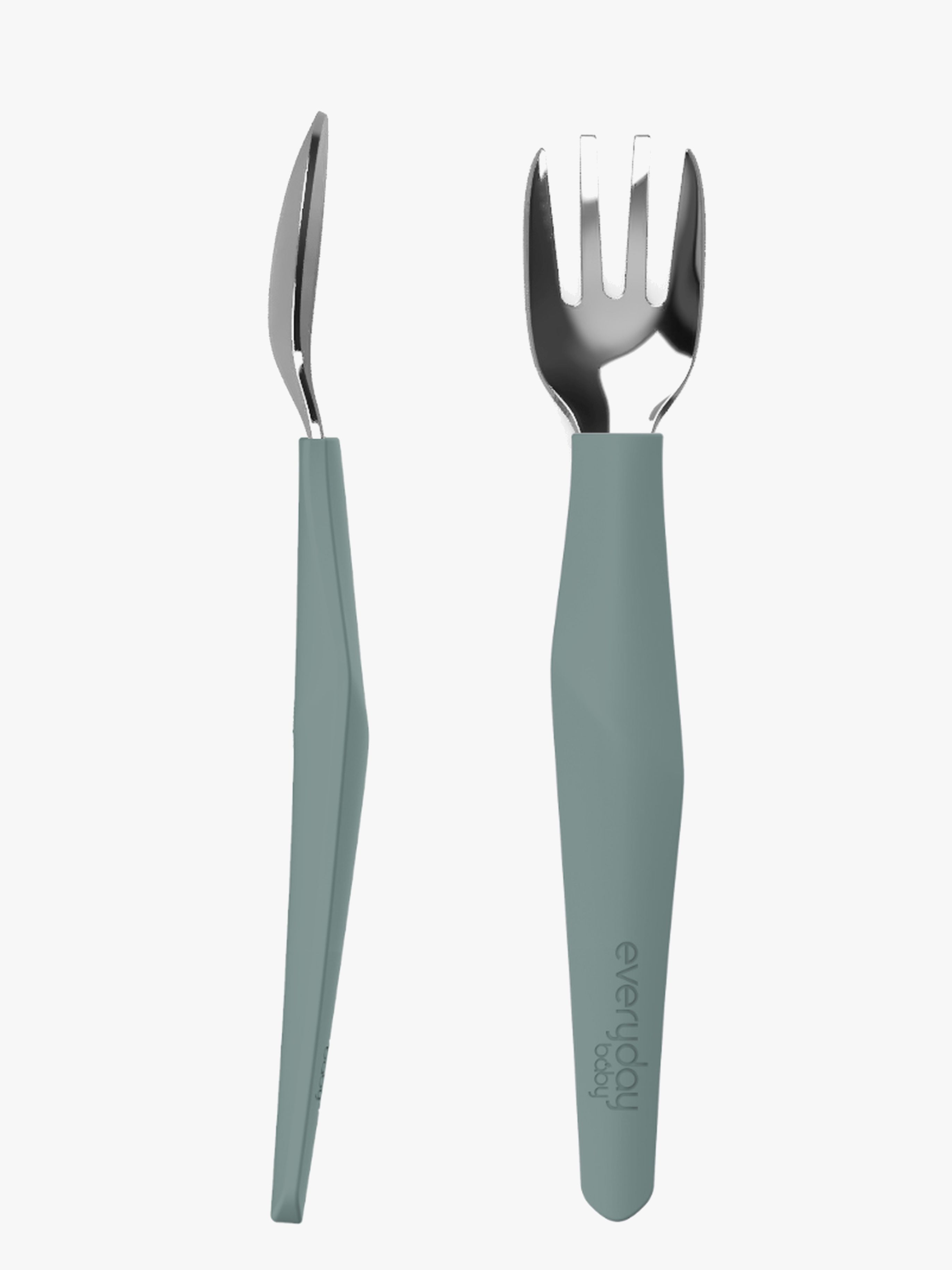 Everyday Baby Besteckset Silikon 2er-Pack, Grün