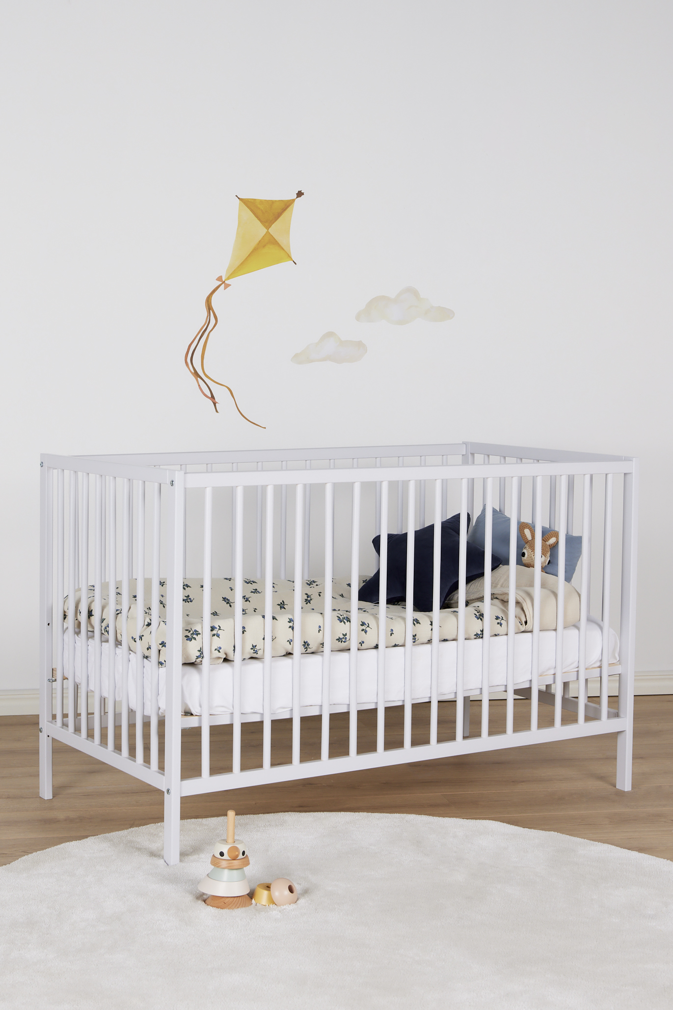 JLY HEAVEN Babybett SIGNE 60x120, Hellgrau
