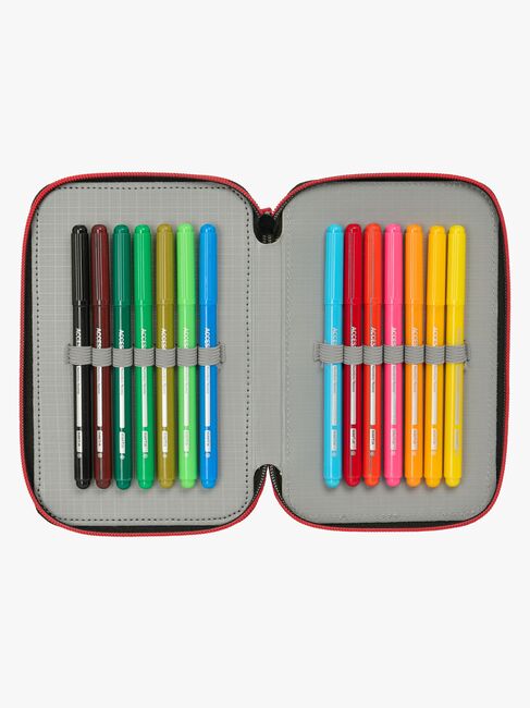 Marvel Spider-Man Miles Morales Gefülltes Dreifach-Federmäppchen 37 Teile, Schwarz