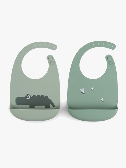 Done By Deer Lätzchen Silikon 2er-Pack, Green